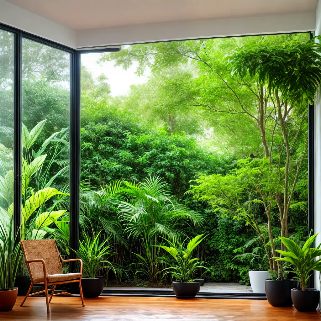 espaco interno plantas verdes feng shui