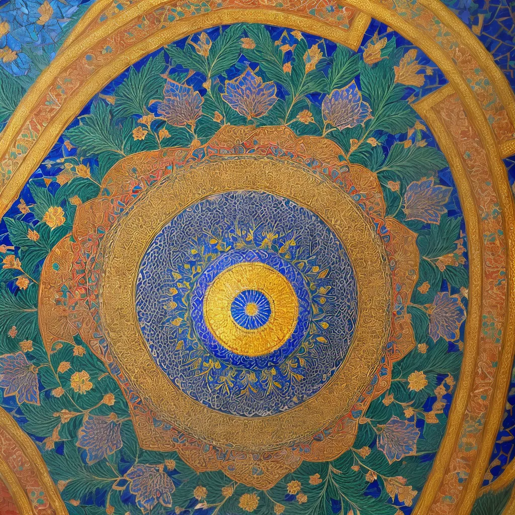 mosaico persa islamico geometrico floral