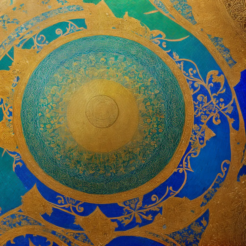 mosaico persa islamico geometrico natureza