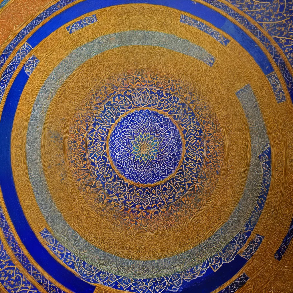 mosaico geometrico calligrafia persa islamica