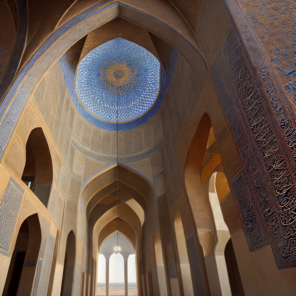 mosaico majestoso mesquita persa islamico