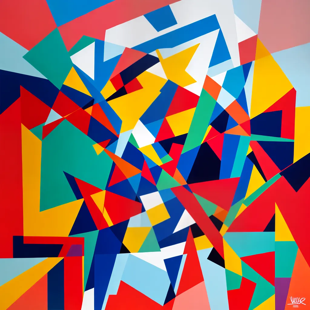 pintura abstrata geometrica cores vibrantes 1