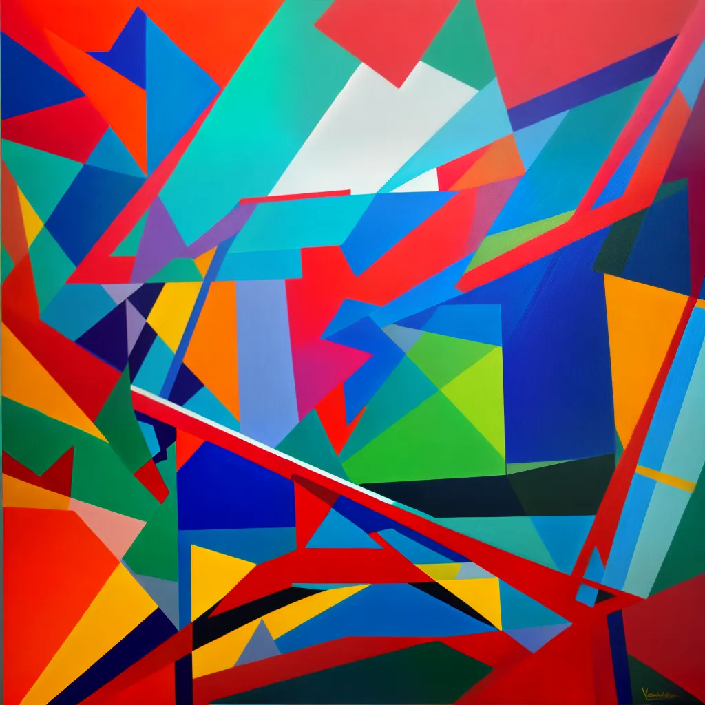 pintura abstrata geometrica cores vibrantes 2