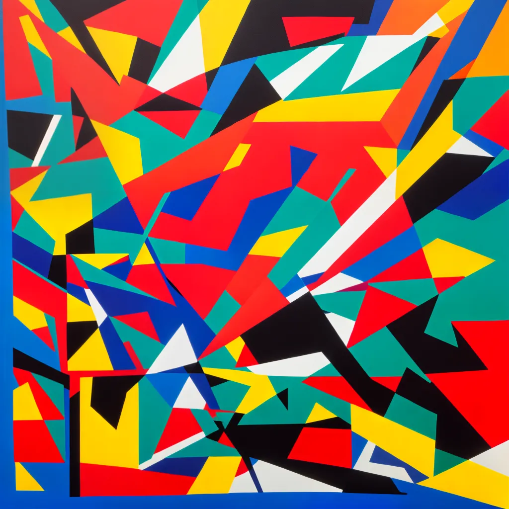 pintura abstrata geometrica cores vibrantes 3
