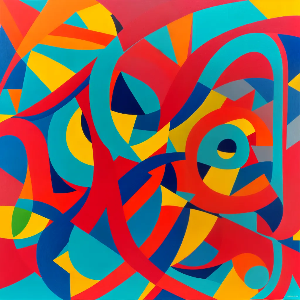 pintura abstrata geometrica cores vibrantes 4