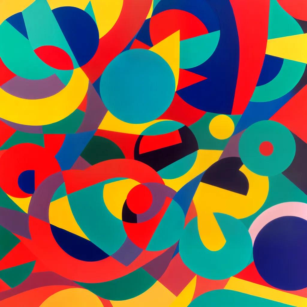 pintura abstrata geometrica vibrante 7