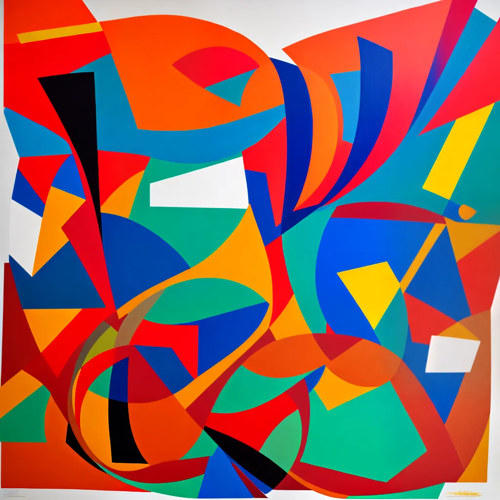 pintura abstrata geometrica cores energia