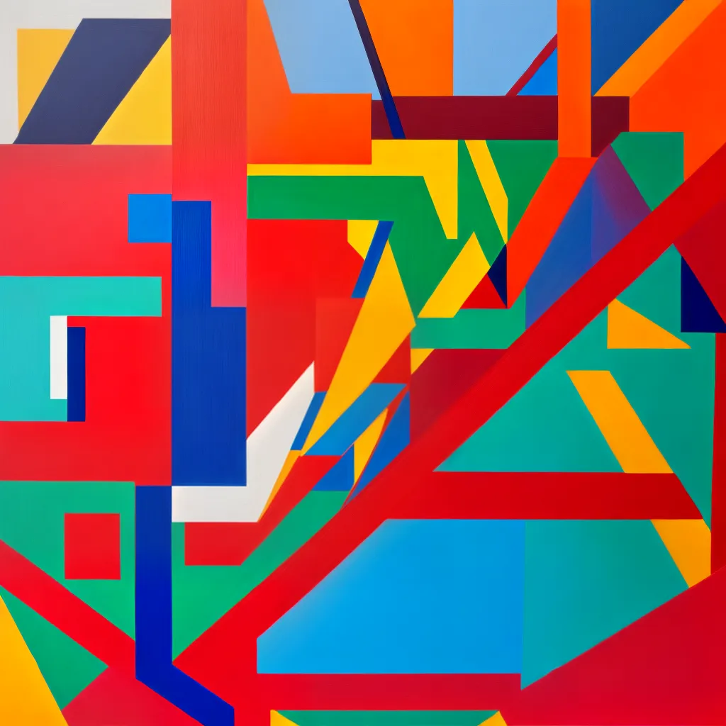 pintura abstrata geometrica cores vibrantes 5