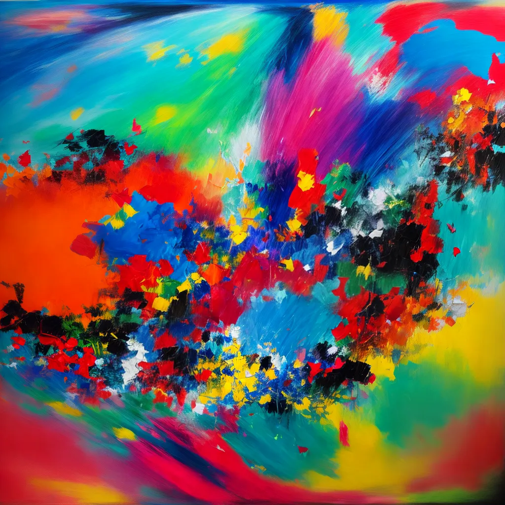 pintura abstrata cores intensas liberdade pintura abstrata cores intensas liberdade