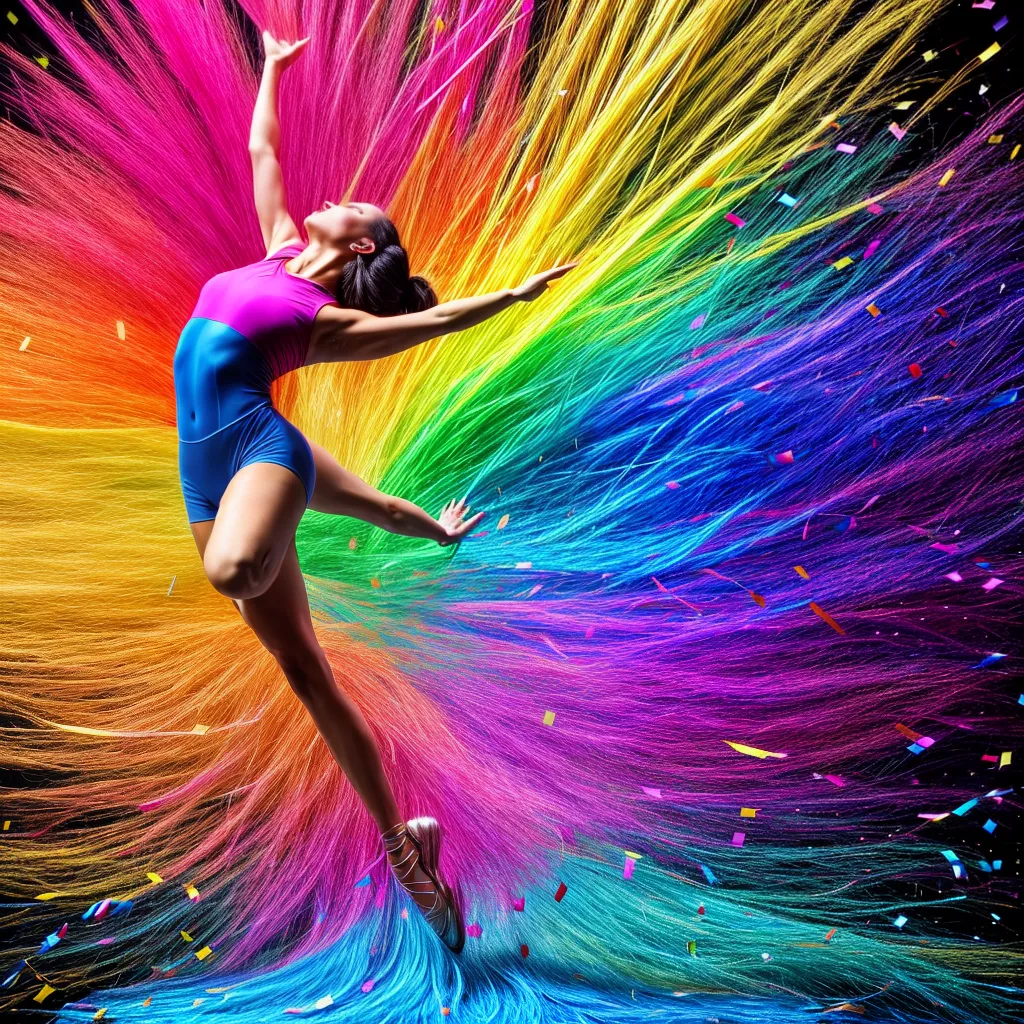 dancarina salto confete luz
