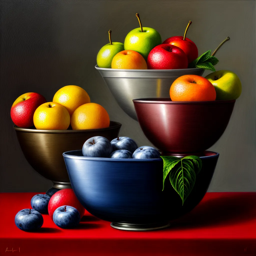 pintura hiperrealista bowl frutas 1