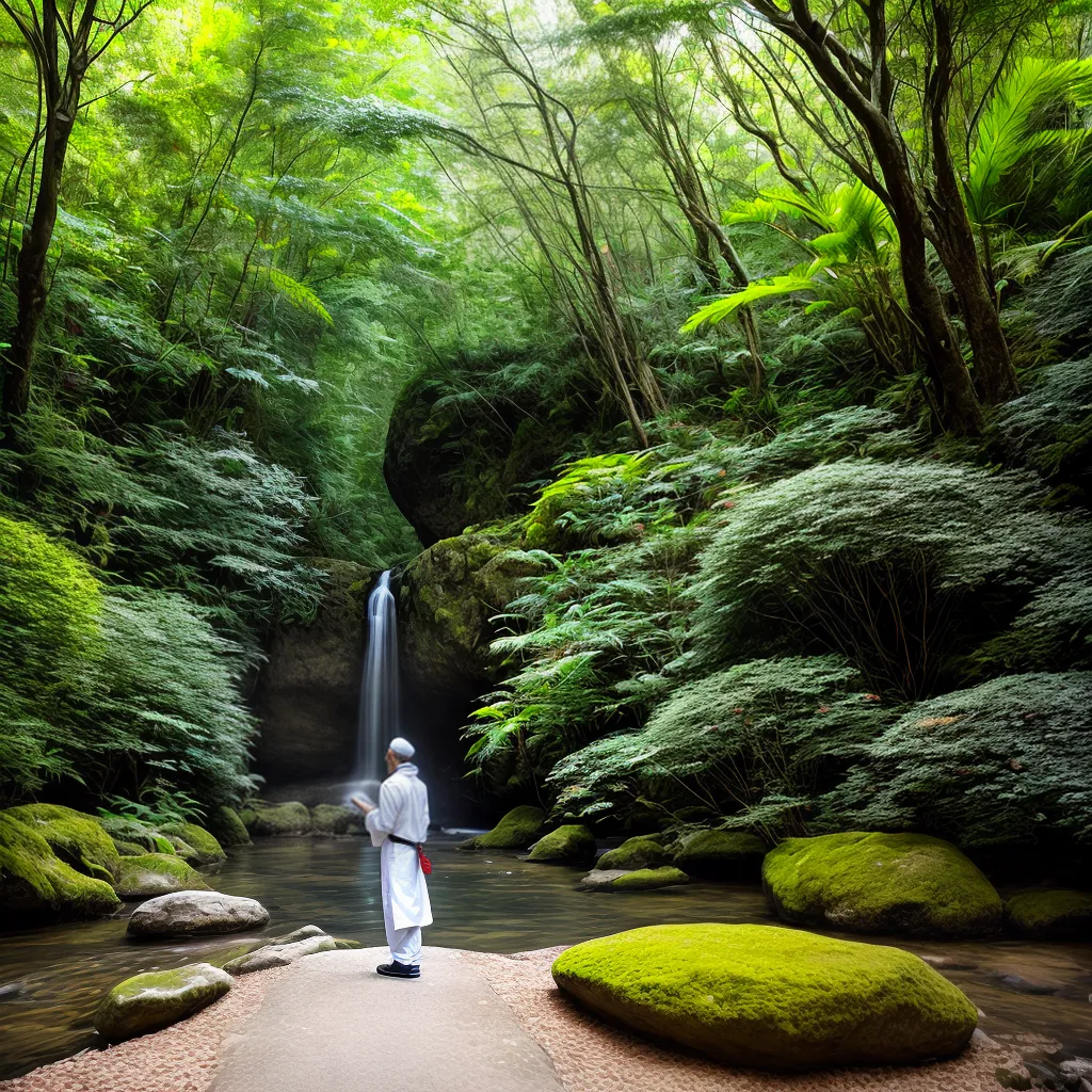 monge zen meditacao jardim pedras