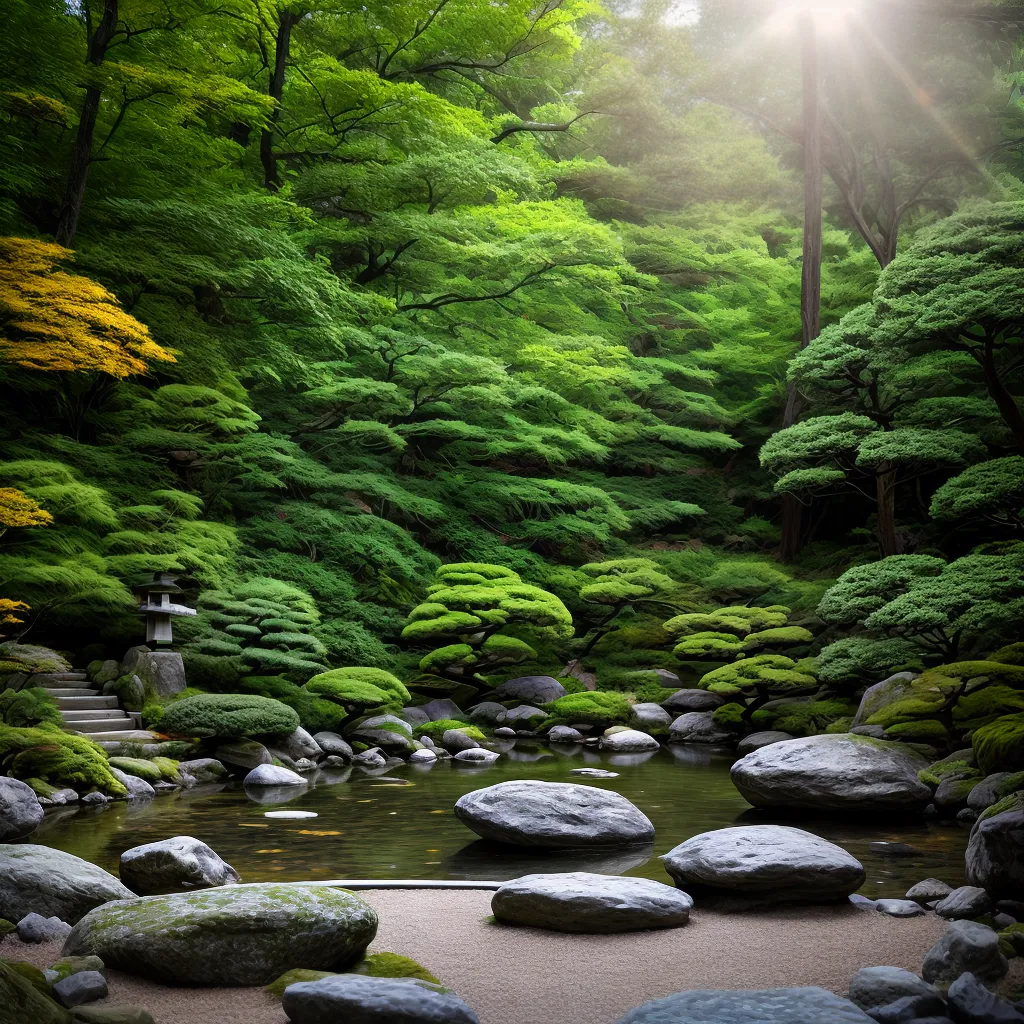 jardim zen meditacao natureza
