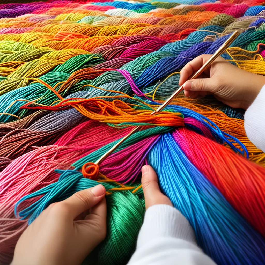 croche maos tecnica colorido