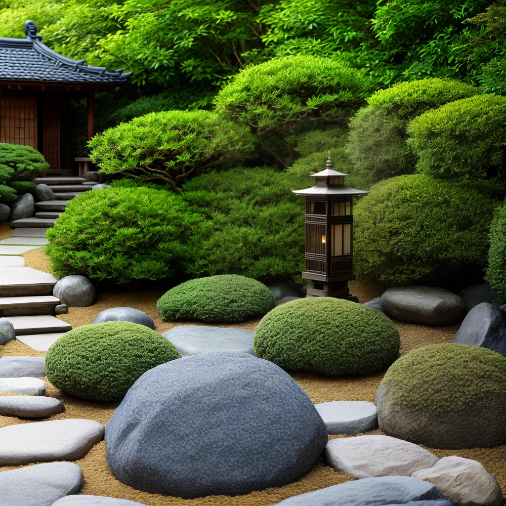 jardim zen japones gravilha verde
