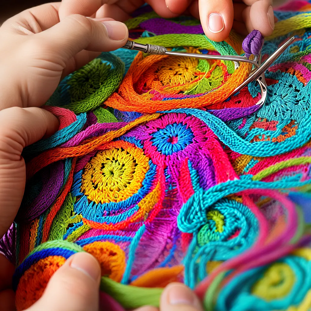 croche maos habilidosas tecido colorido 1