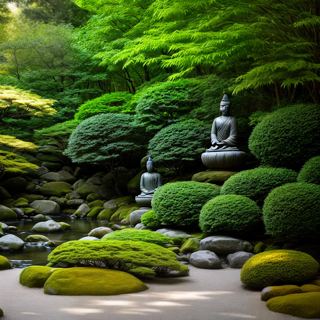 jardim zen buda paz natureza