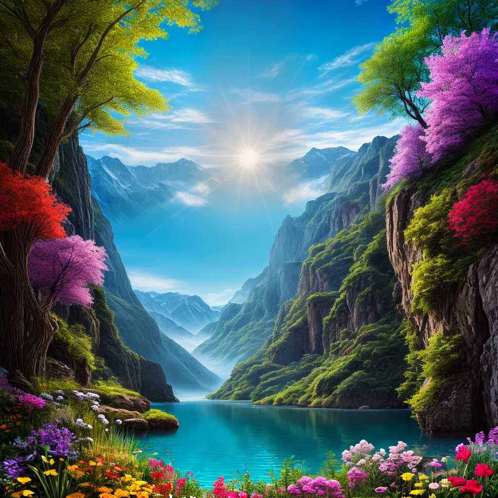pintura mistica paisagem vibrante pintura mistica paisagem vibrante