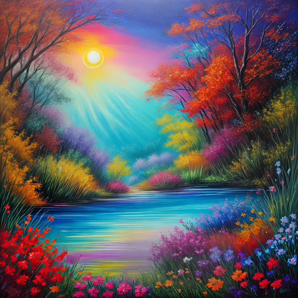 pintura mistica paisagem cores criaturas pintura mistica paisagem cores criaturas