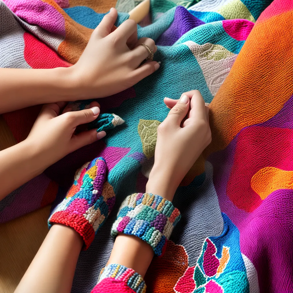 croche maos habilidosas jacquard colorido