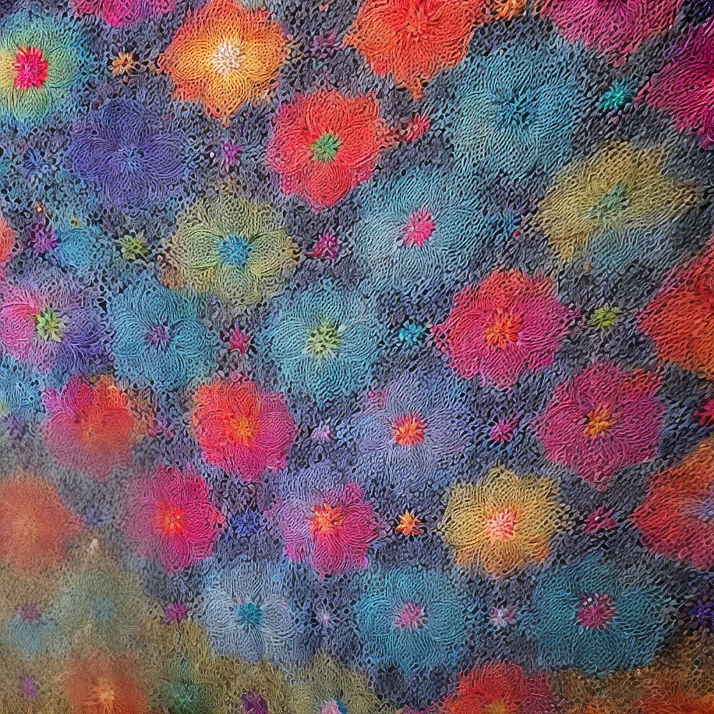 croche jacquard colorido motivos geometricos