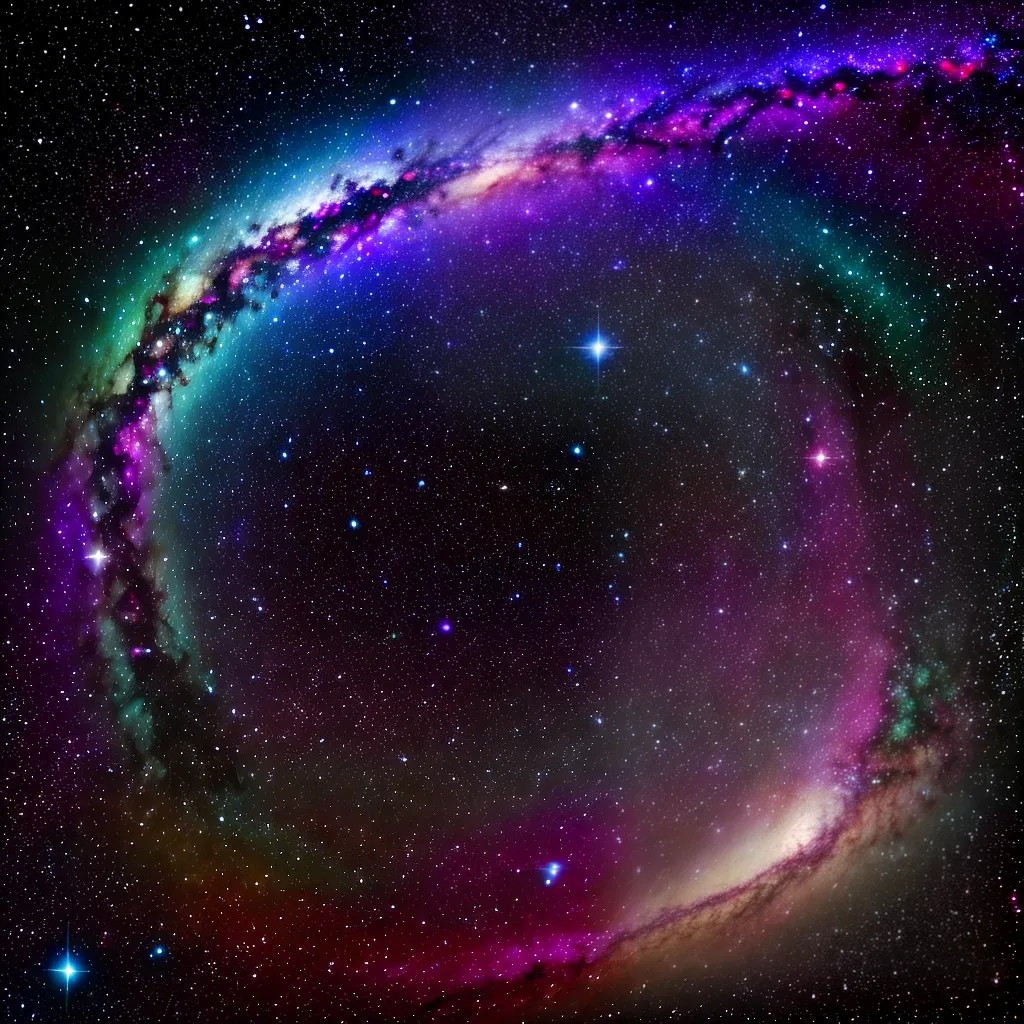 galaxia vibrante estrelas nebulosa