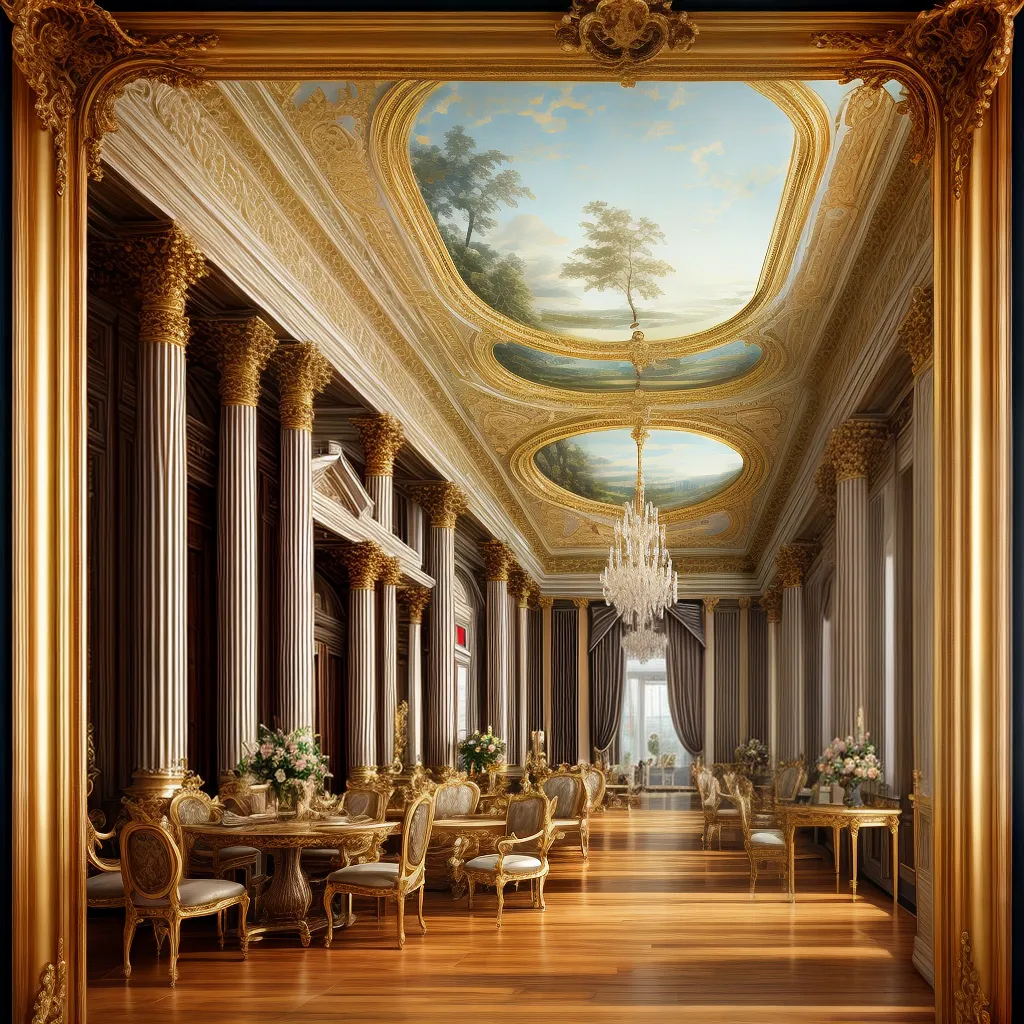 pintura rococo salao baile pintura rococo salao baile