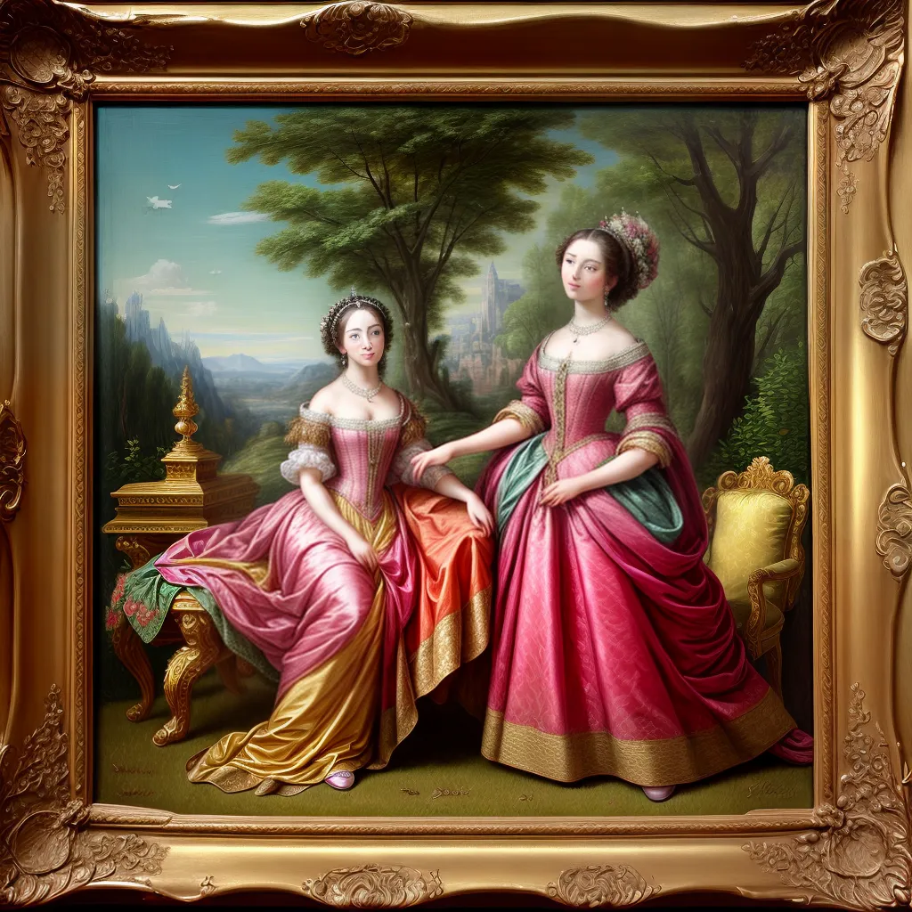 pintura rococo mulher ornamentos elegancia pintura rococo mulher ornamentos elegancia
