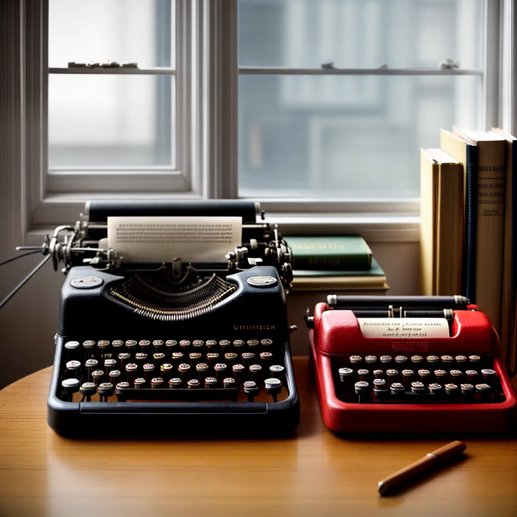 maquina de escrever vintage livros lupa