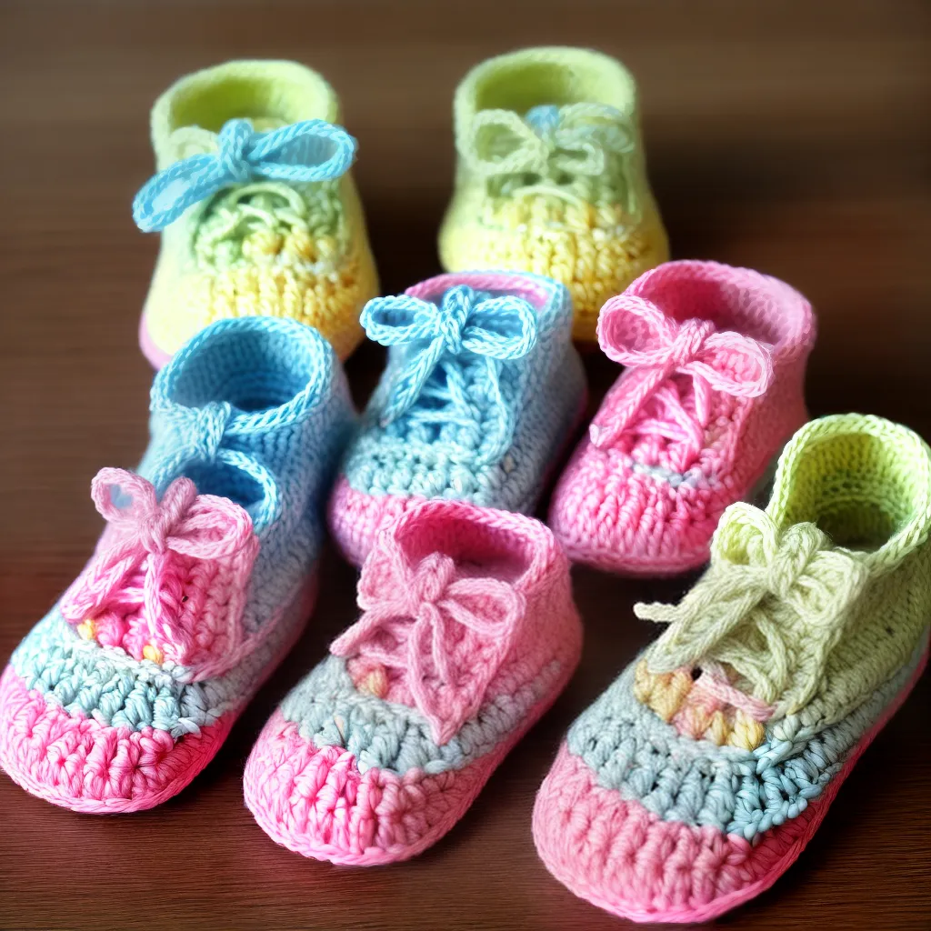 sapatinhos croche bebe pastel 1