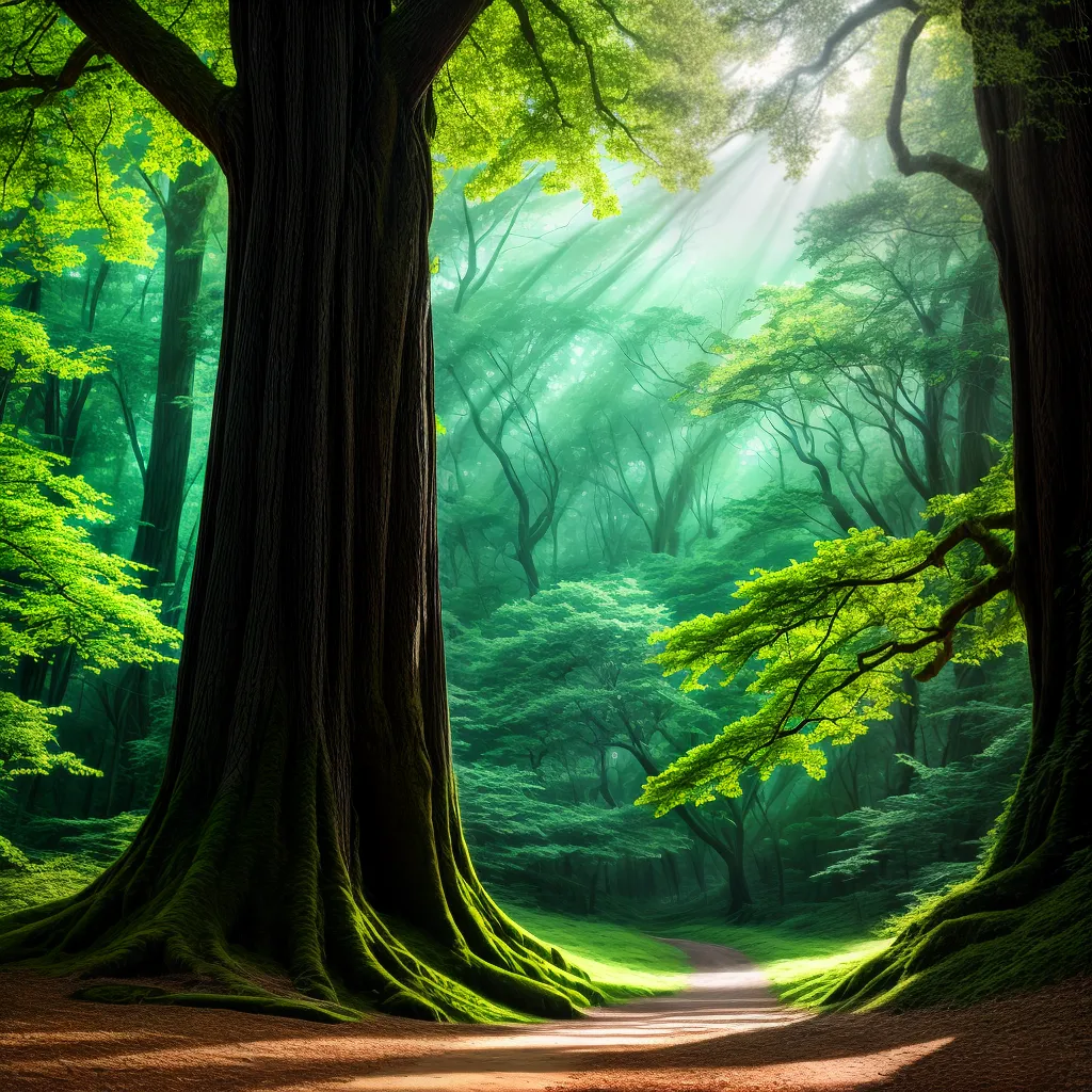 floresta mistica arvore unicornio dragao