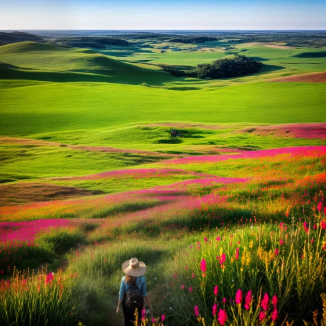 campo flores coloridas pesquisador