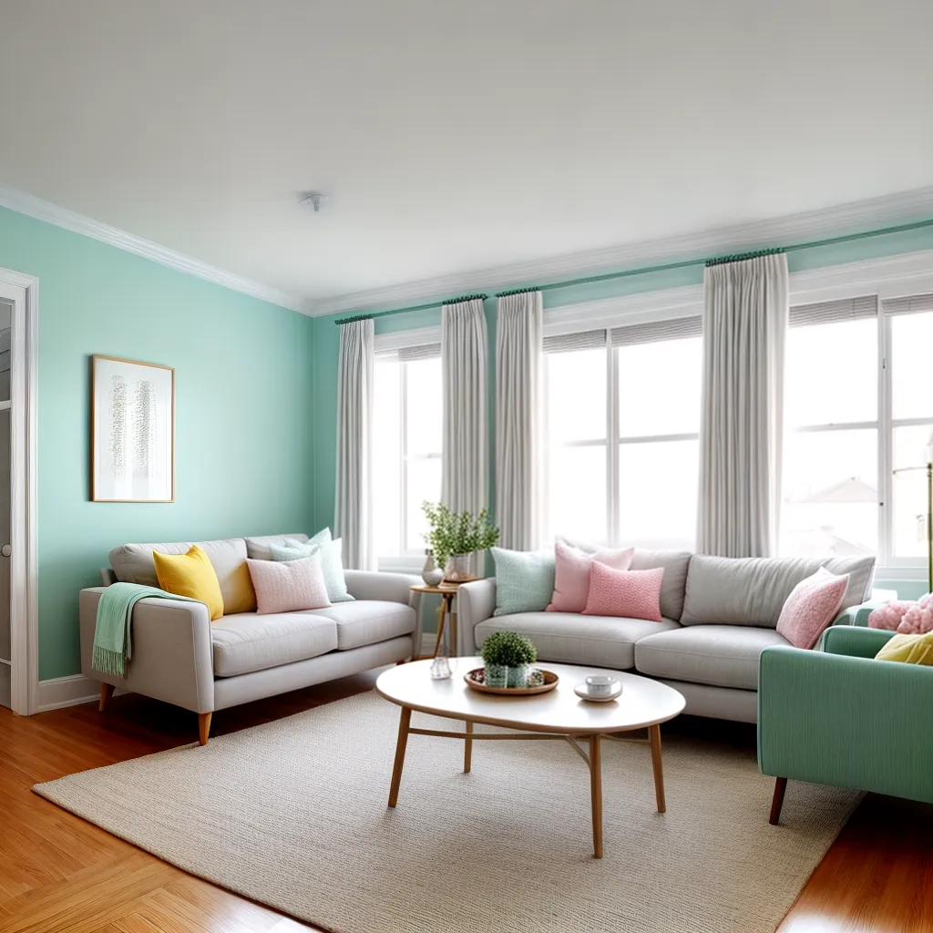 decoracao pastel sala estar sofa