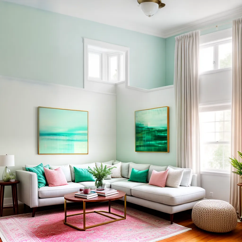 sala estar decoracao pastel tranquilidade