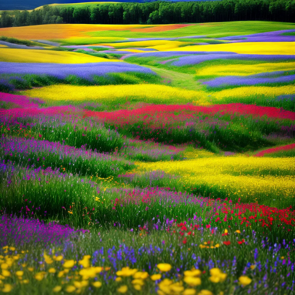 campo flores selvagens ceu azul