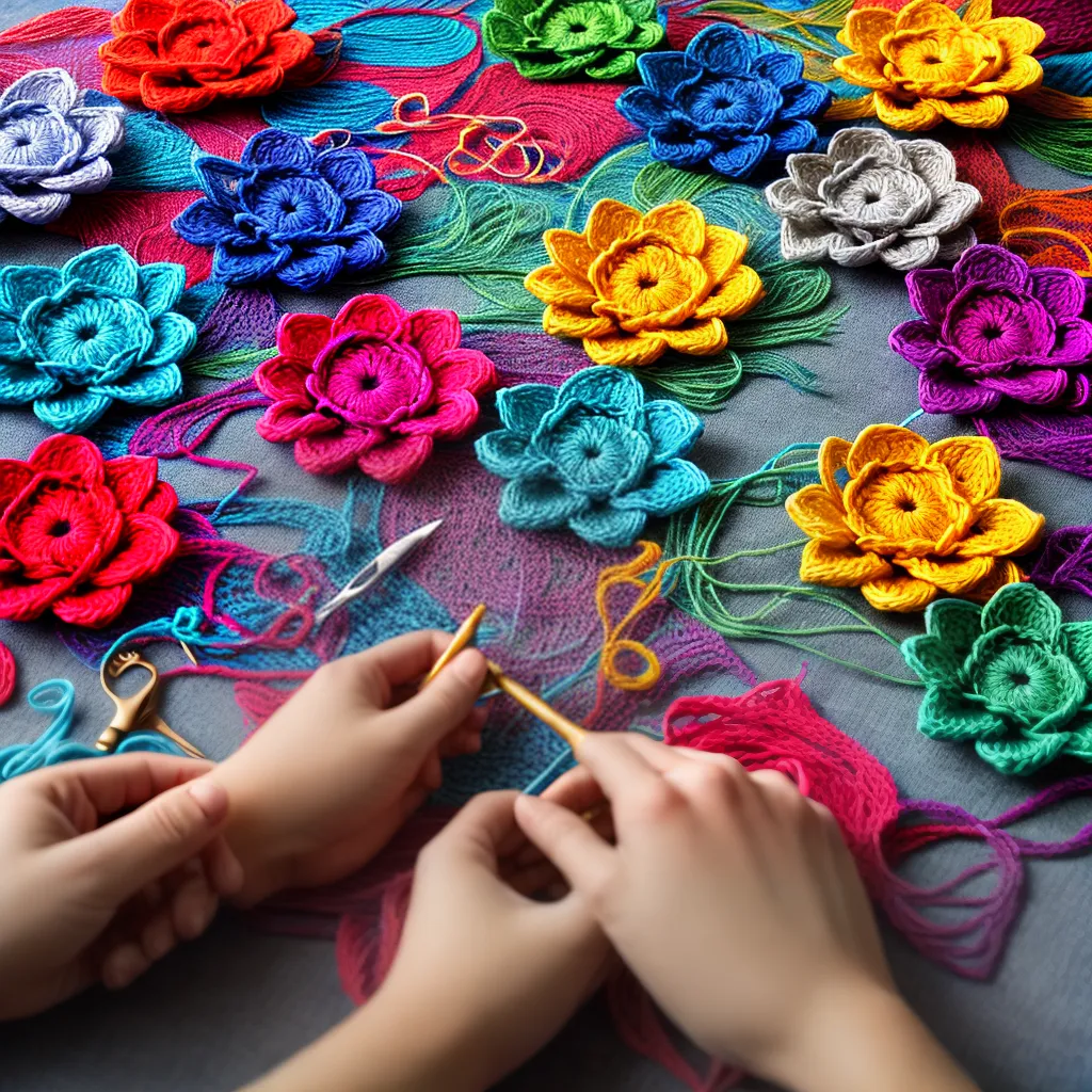 croche maos colorido flor croche maos colorido flor