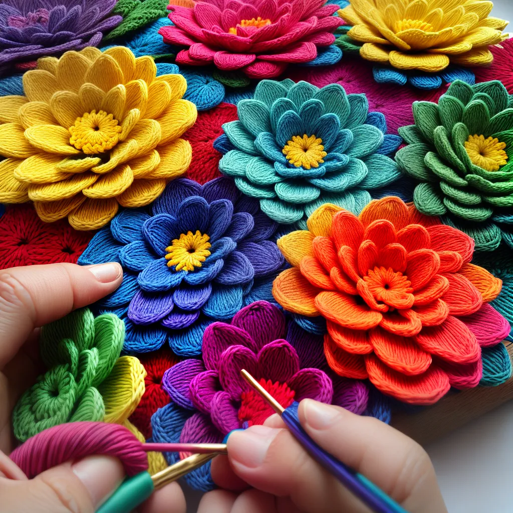 croche flores coloridas maos croche flores coloridas maos