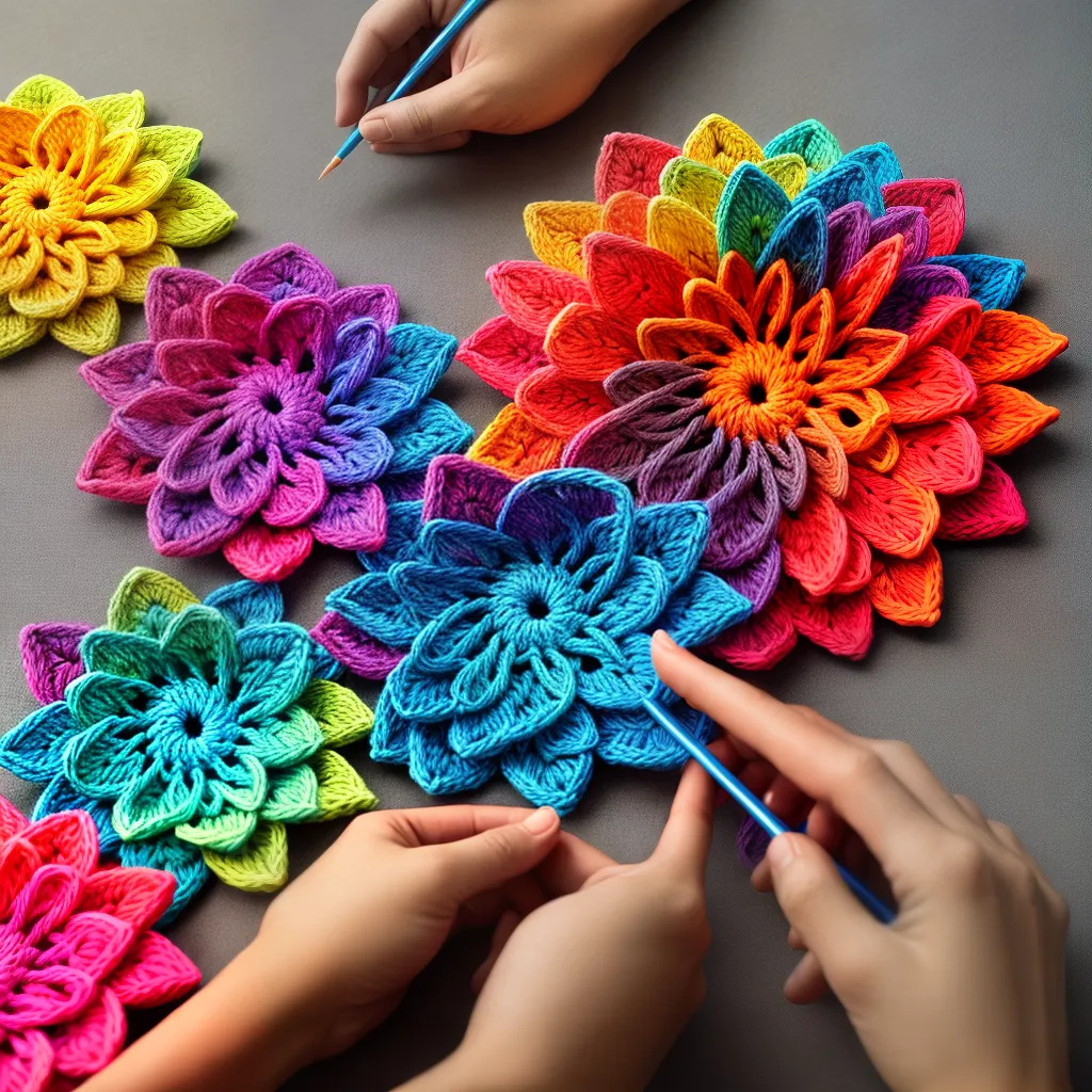 croche flores coloridas maos 1 croche flores coloridas maos 1