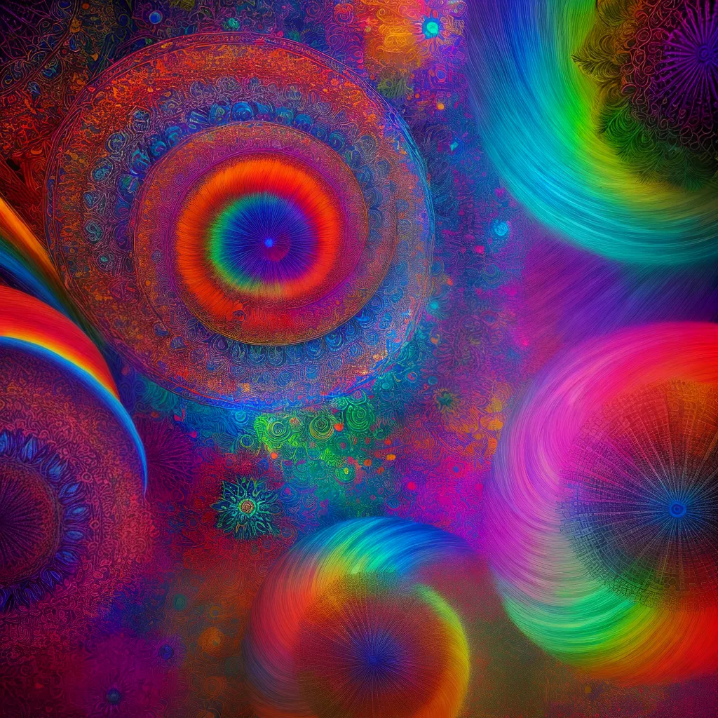 arte psicodelica explosao cores padroes