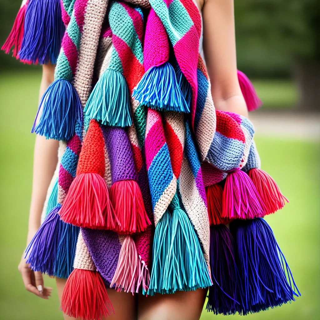 croche franjas pompons cachecol croche franjas pompons cachecol