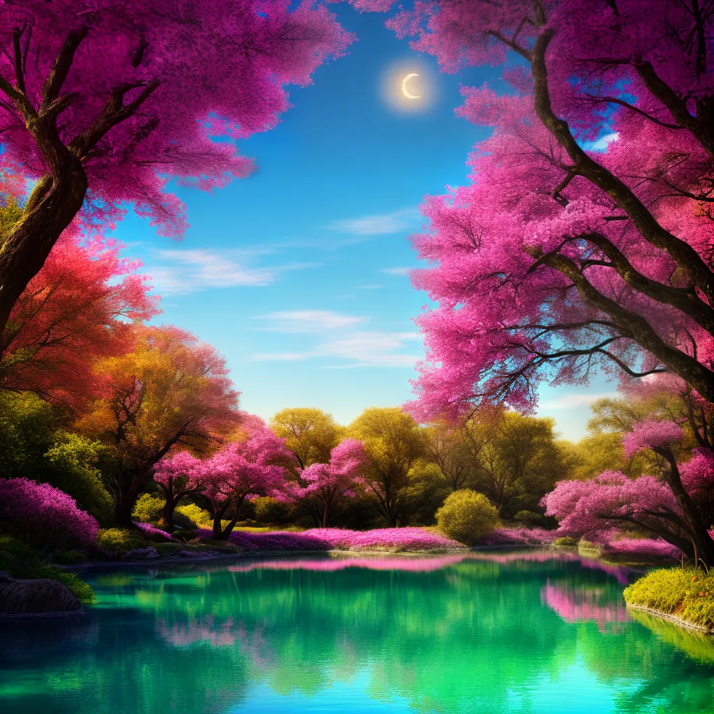 pintura paisagem onirica ilhas flutuantes