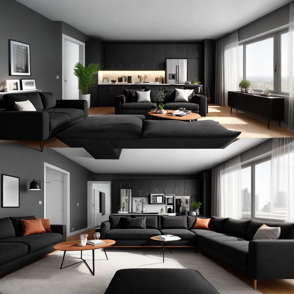 sala moderna escura sofa preto sala moderna escura sofa preto