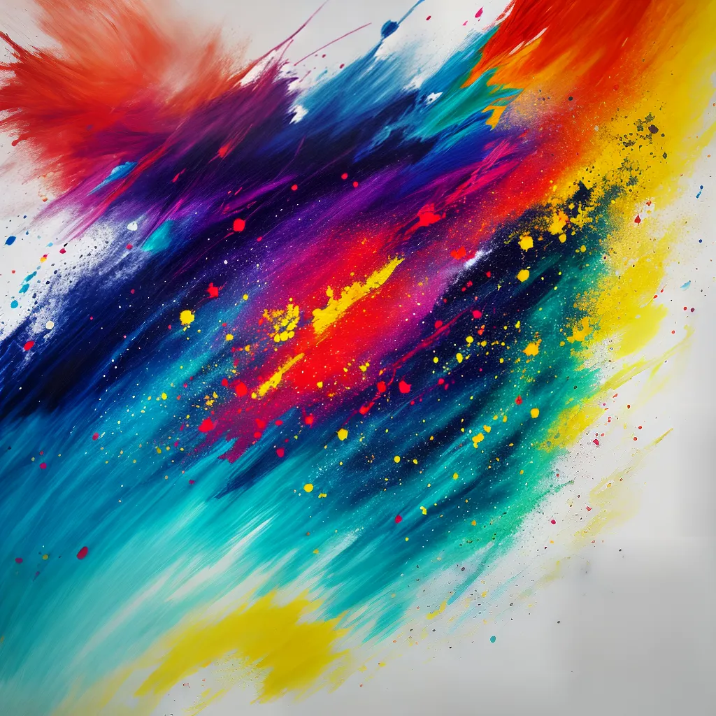 pintura abstrata dinamica cores pincel
