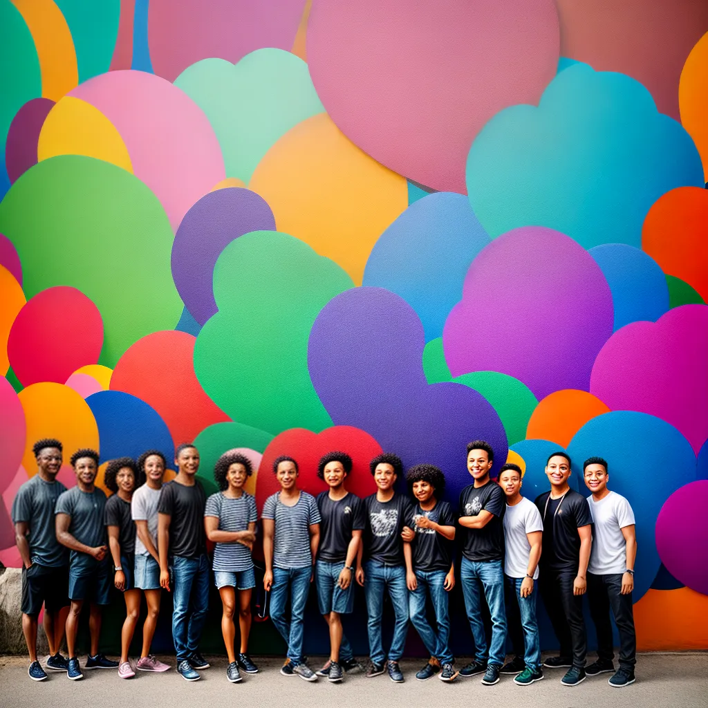 diversidade humana mural colorido