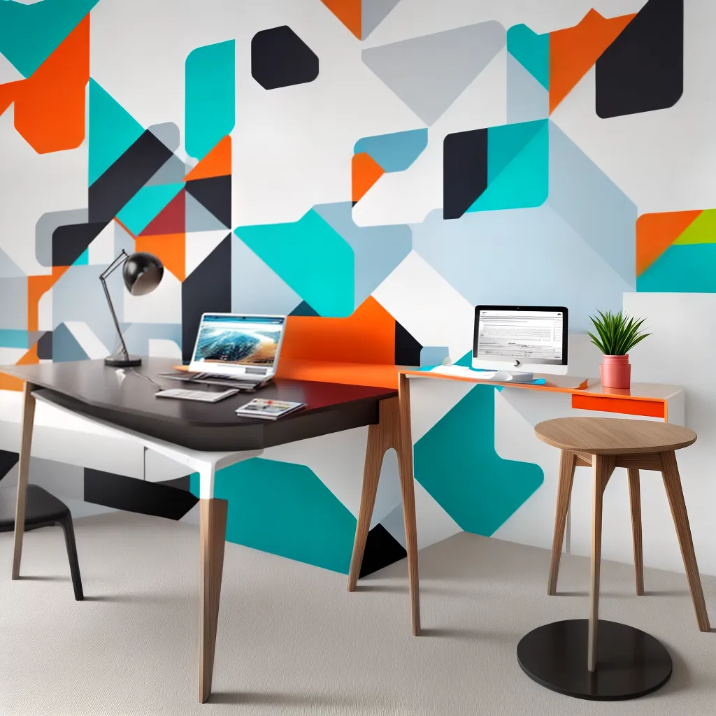 papel de parede geometrico vibrante 6