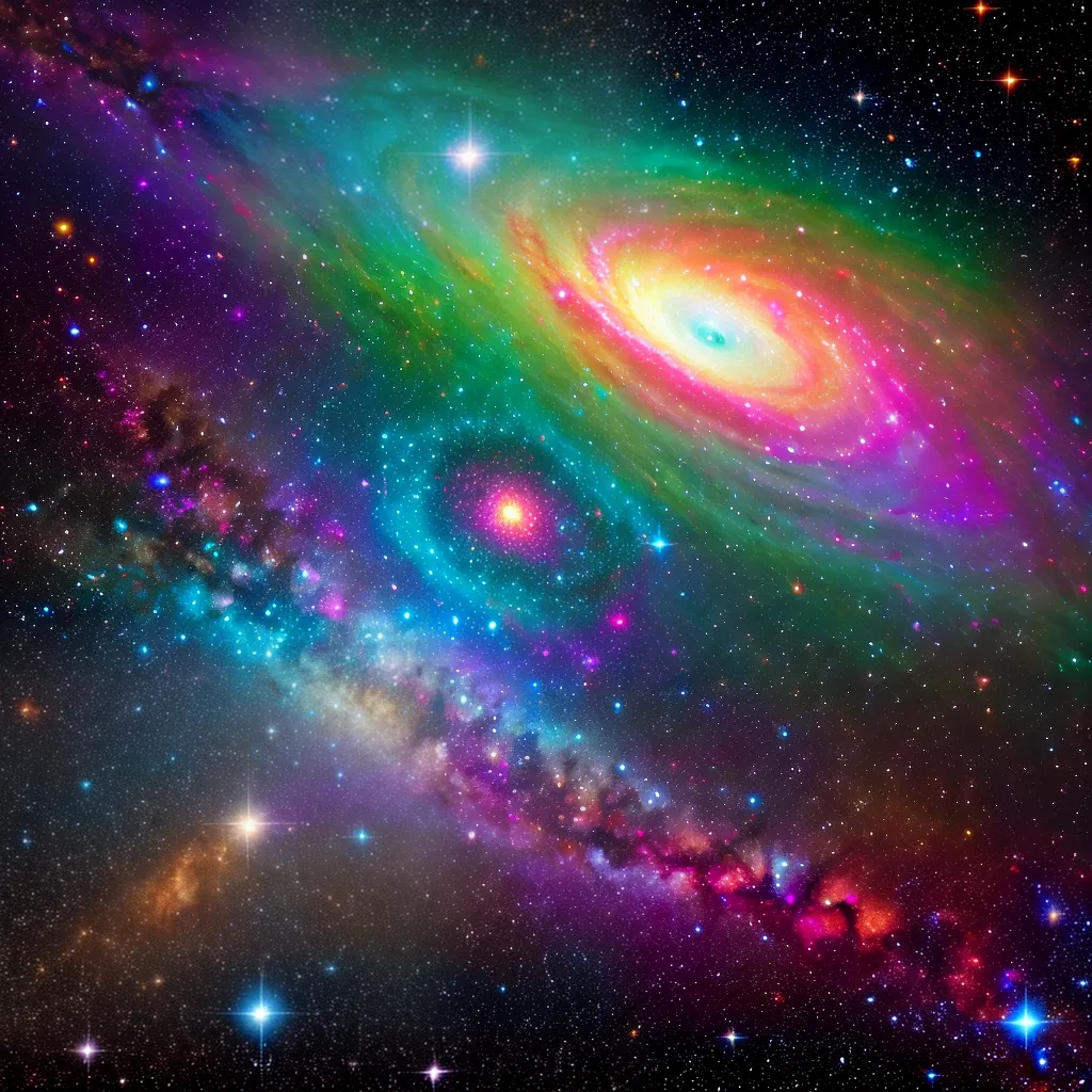 galaxia colorida nave espacial galaxia colorida nave espacial