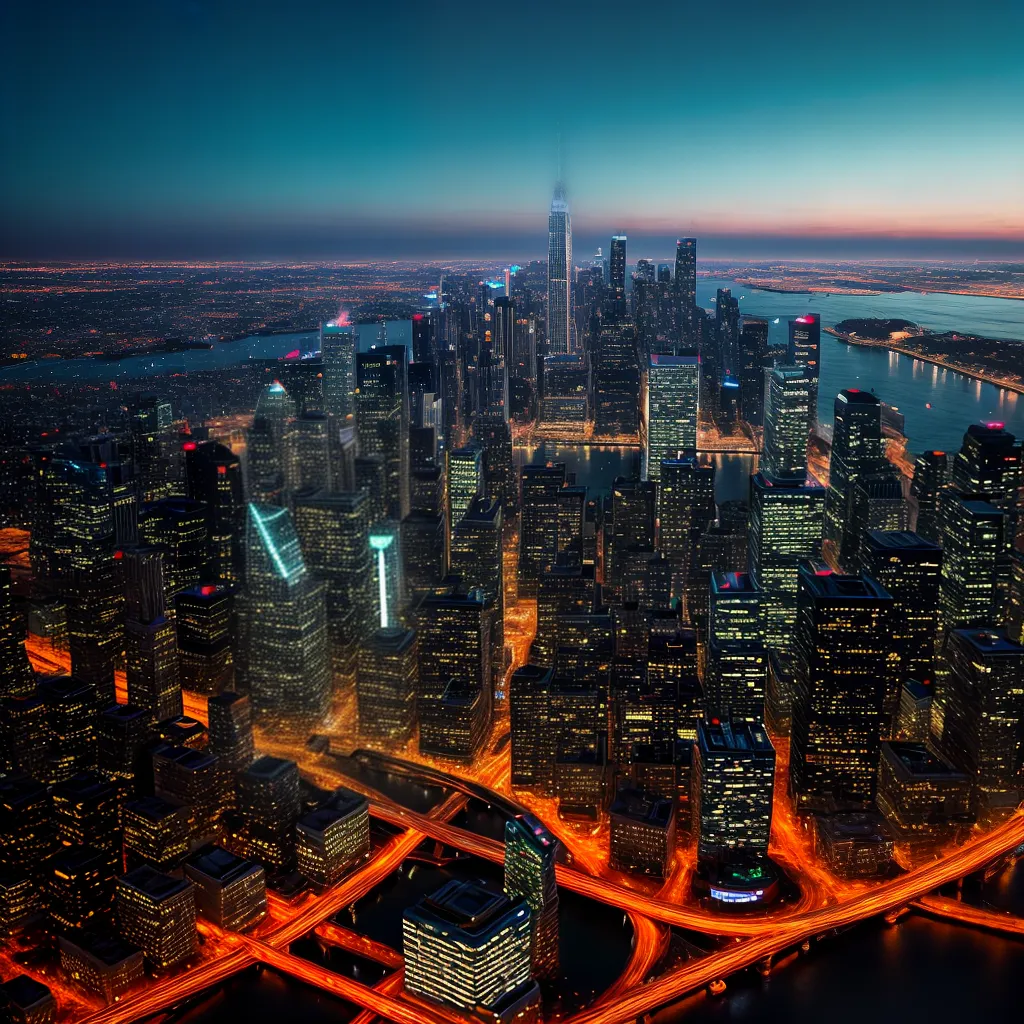 cidade futurista noite neon carros voadore cidade futurista noite neon carros voadore