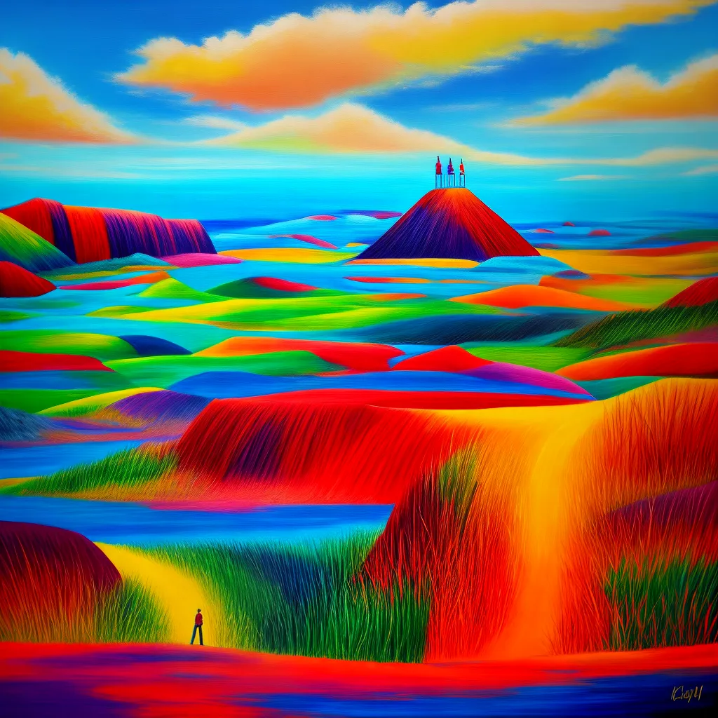 pintura vibrante enigmatica paisagem surreal pintura vibrante enigmatica paisagem surreal