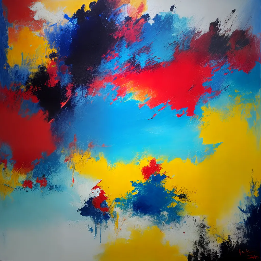 pintura abstrata intensa cores expressionismo 1