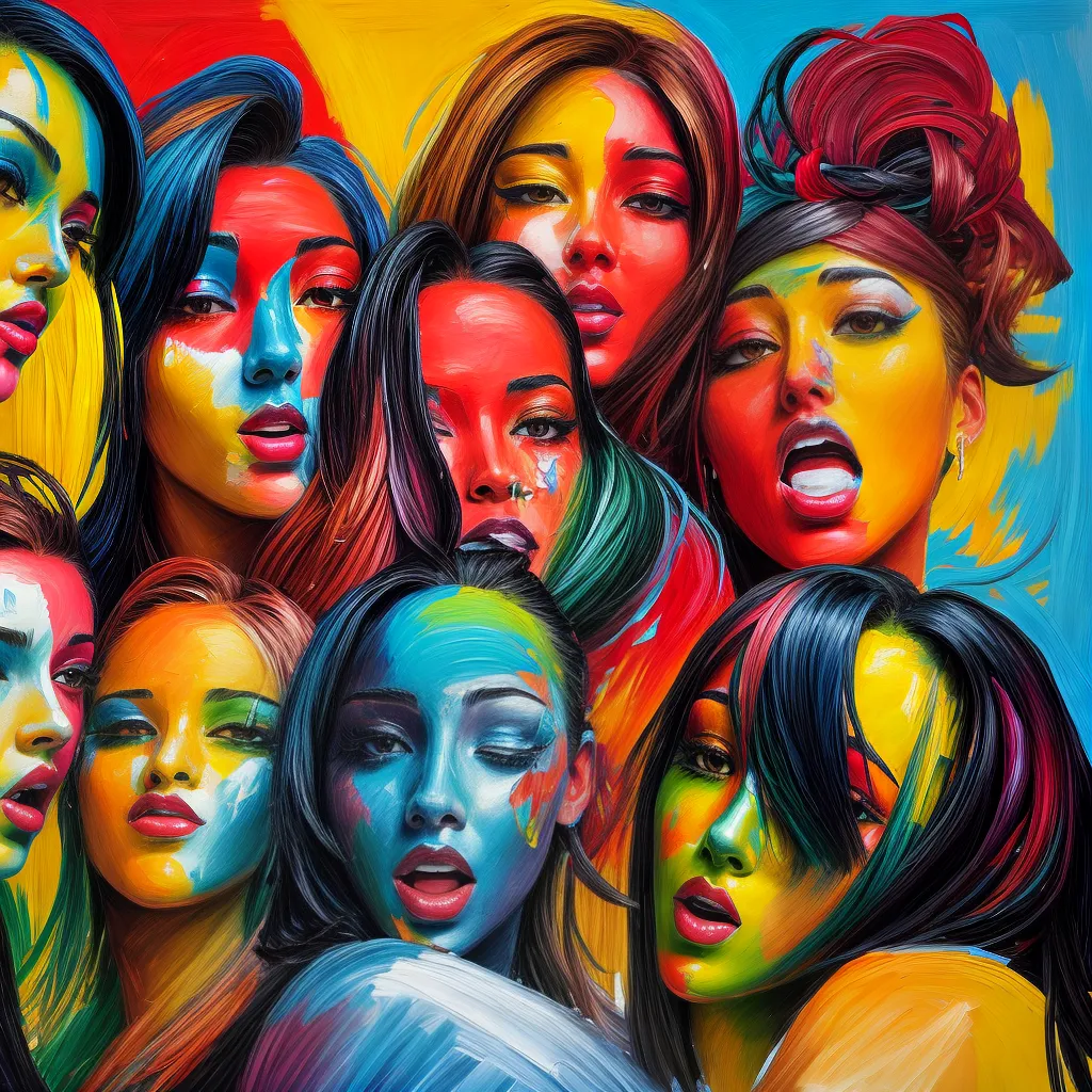 pintura intensa figuras conversa emocao